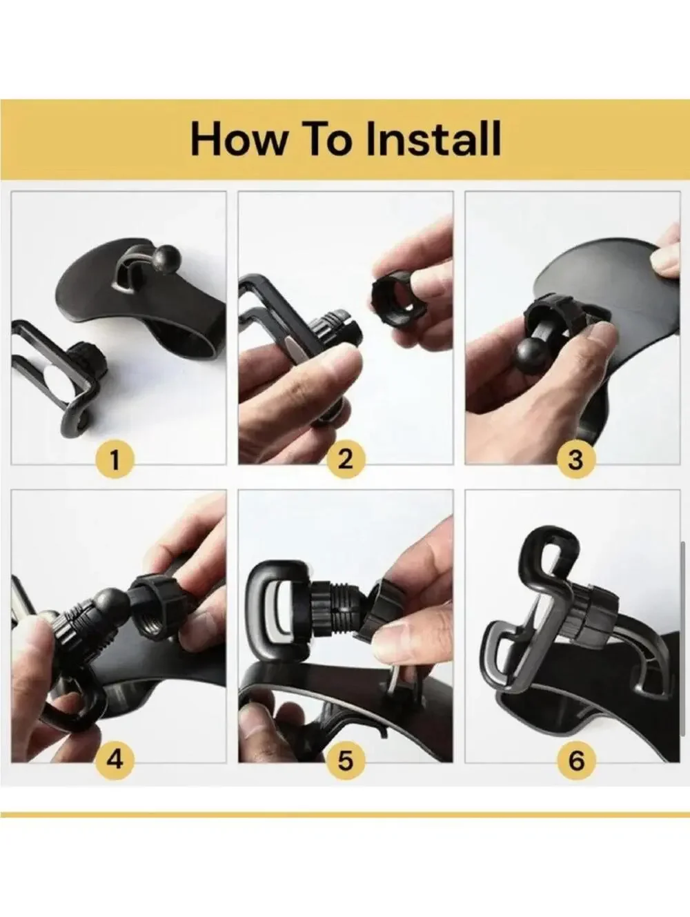 Car Phone Mount Vent Clip 360° Rotation | Universal 4-6” Phone Holder